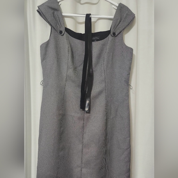 Tahari ASL Strapless Gray Dress with Black Accent - Picture 11 of 13